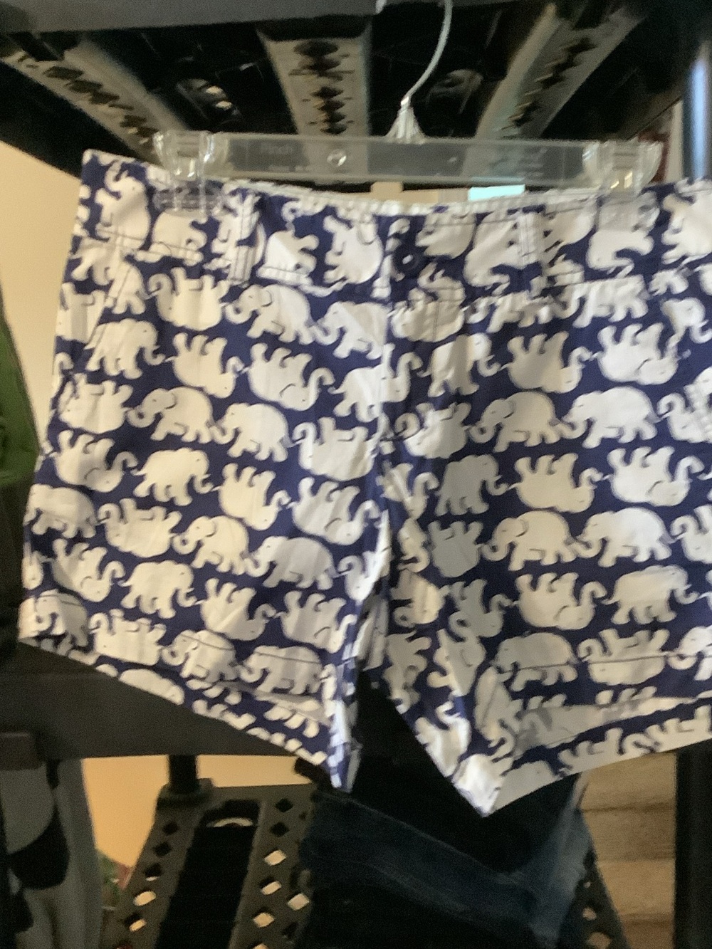 Lilly Pulitzer Navy and‎ White Elephant-Print Bermuda Callahan Shorts